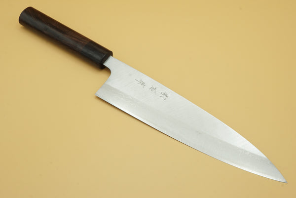 Muneishi Migaki Damascus Clad 210mm Gyuto - RealSharpKnife.com