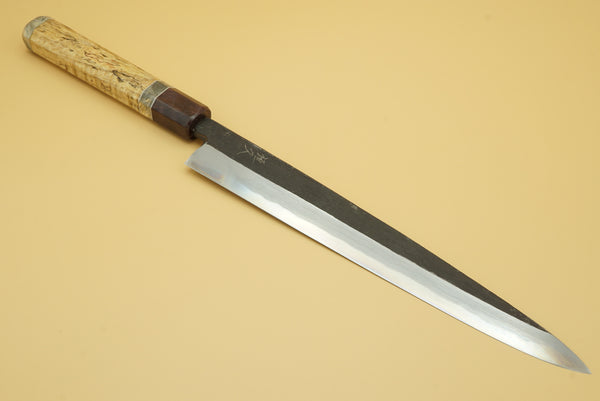 Tsunehisa 270mm Aogami #2 Damascus Kurouchi Yanagi Custom #1 - RealSharpKnife.com